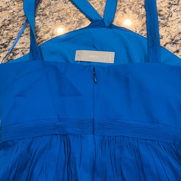 J. Crew Dress Halter Top Sweetheart Party Cocktail 100% silk Crepe Size 14 Lined - Picture 3 of 10